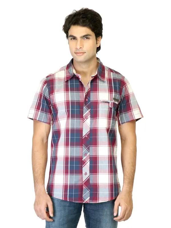Quiksilver Men Red Check Shirt