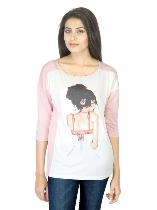 United Colors Of Benetton Women Pink Printed Top