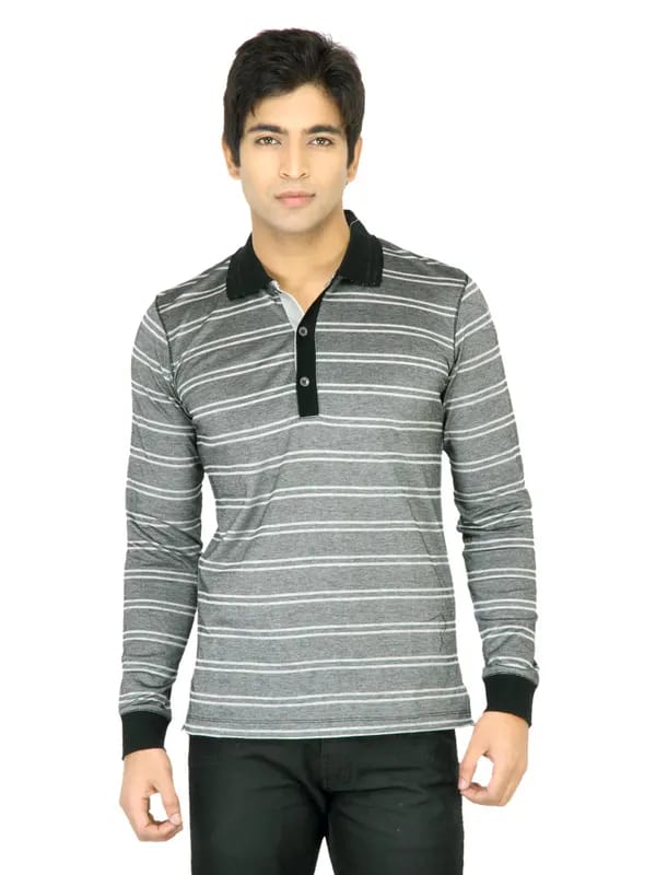 United Colors of Benetton Men Striped Black TShirt