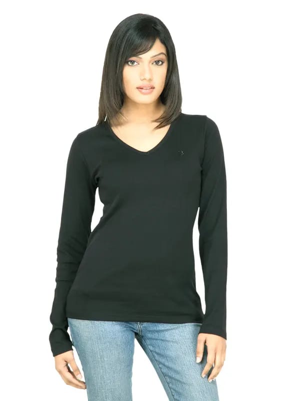 United Colors of Benetton Women Solid Black Top