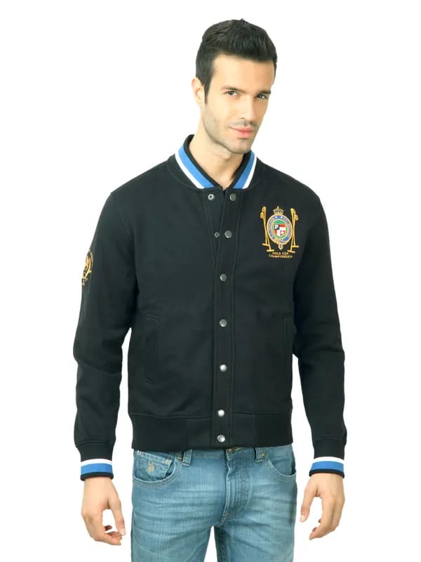 U.S. Polo Assn. Men Solid Black Sweatshirt