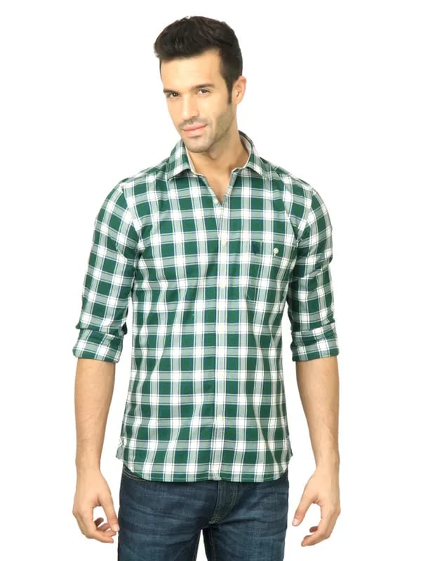 U.S. Polo Assn. Men Check Green Shirt