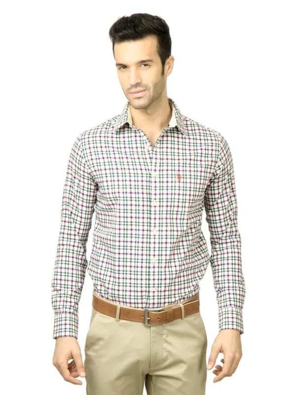 U.S. Polo Assn. Men Check Green Shirt