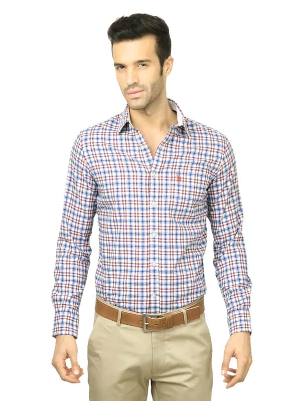 U.S. Polo Assn. Men Check Red Shirt