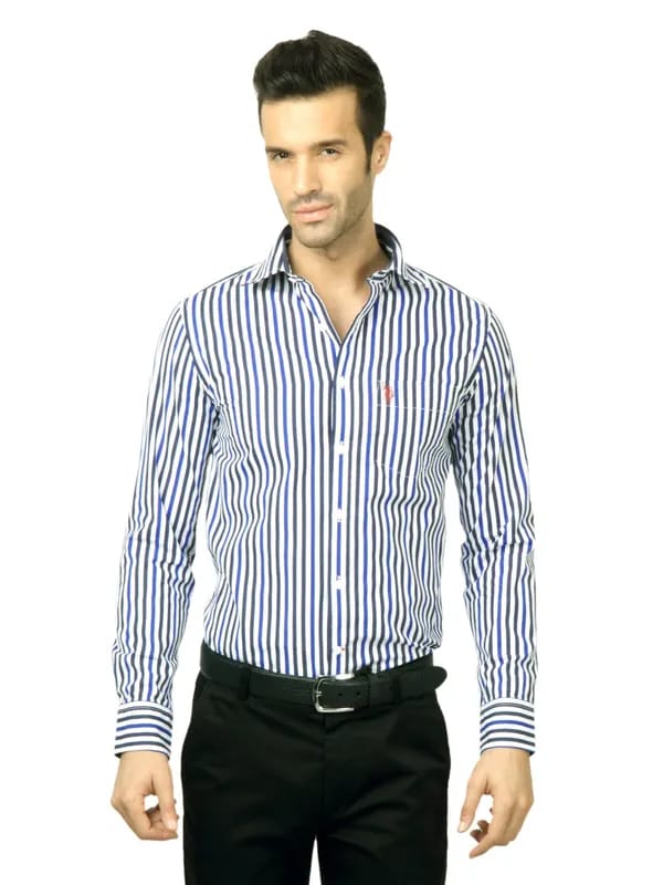 U.S. Polo Assn. Men Striped Blue Shirt