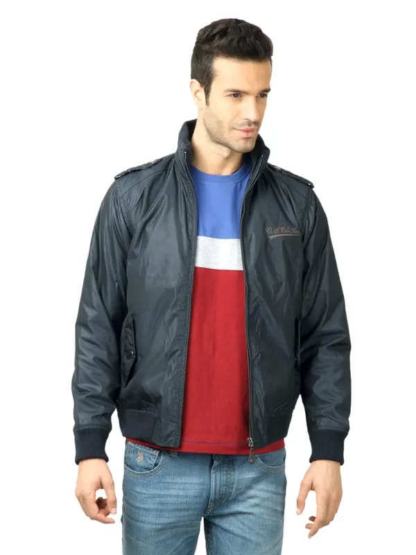 U.S. Polo Assn. Men Solid Navy Blue Jackets