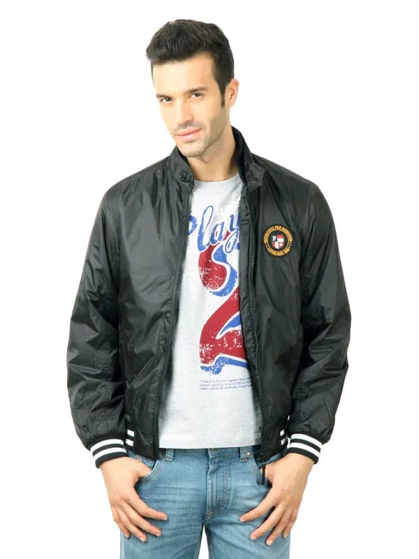 U.S. Polo Assn. Men Solid Black Jacket