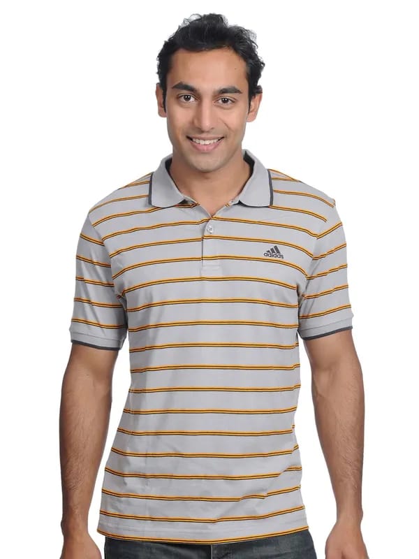 ADIDAS Mens Grey Polo T-shirt