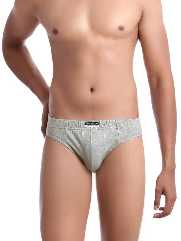 Peter England Men Essentials Grey Melange Brief