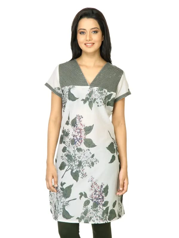 Diva Women Printed White Kurta