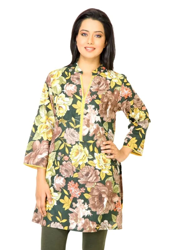 Diva Women Printed Green Kurta