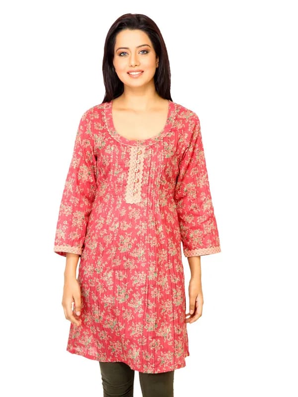 Diva Women Printed Red Kurti