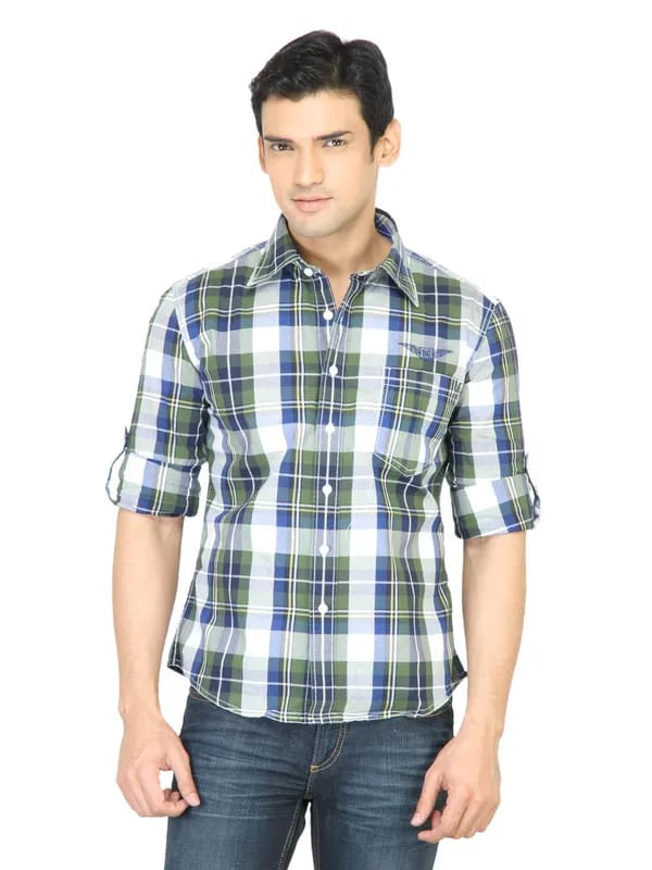 Wrangler Men Neon Accent Green Shirt