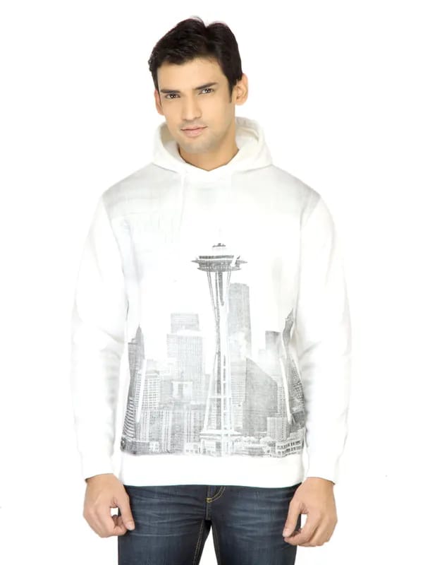 Wrangler Men Seattle Glow White Sweatshirt