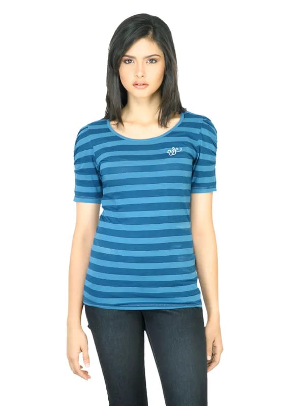 Wrangler Women Lurex Blue Top