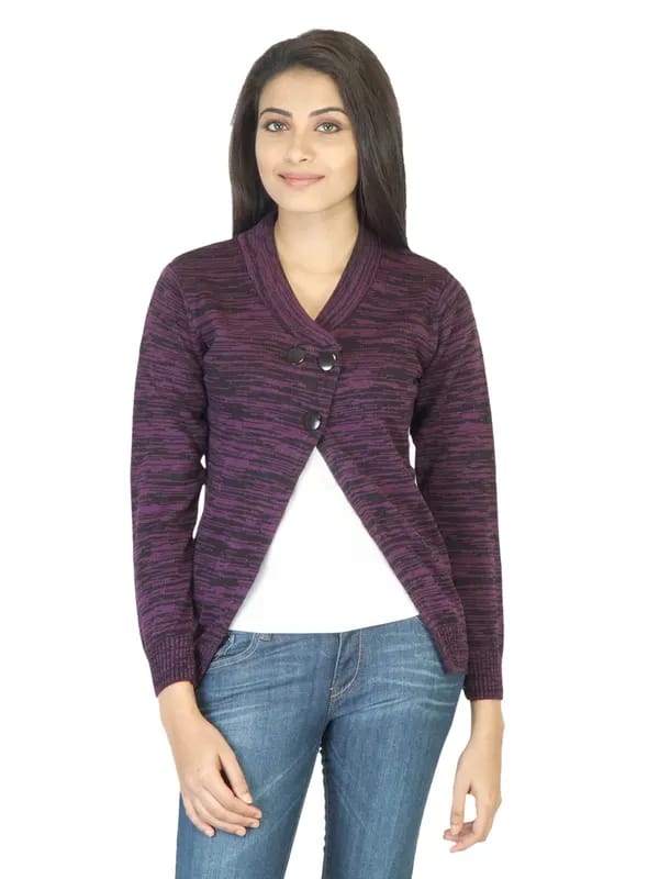 Jealous 21 Women Solid Purple Sweater