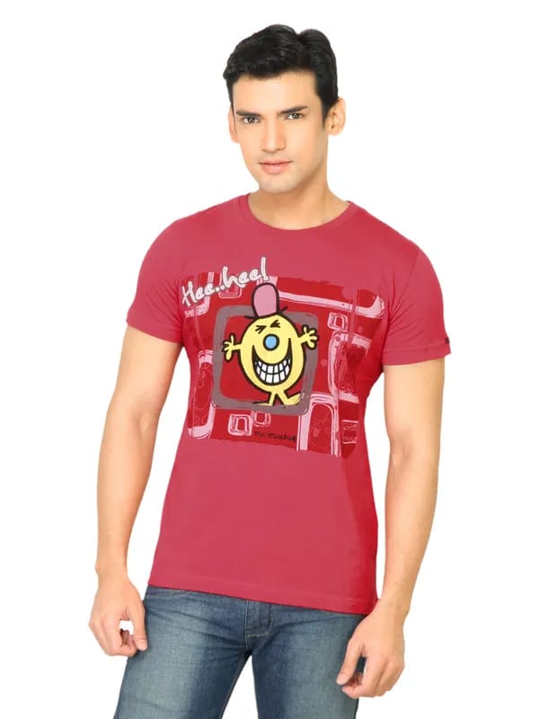 Mr.Men Little Miss Men Printed Red Tshirt