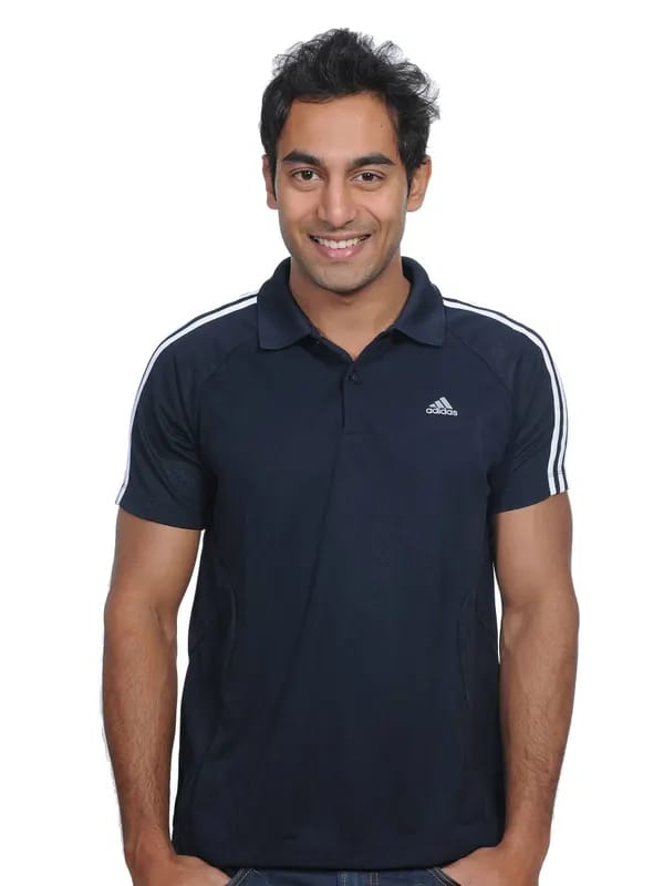 ADIDAS Men's Black Polo T-shirt