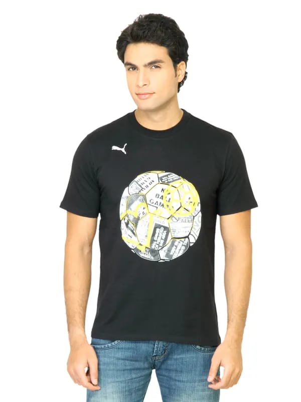 Puma Men Printed Black Tshirt