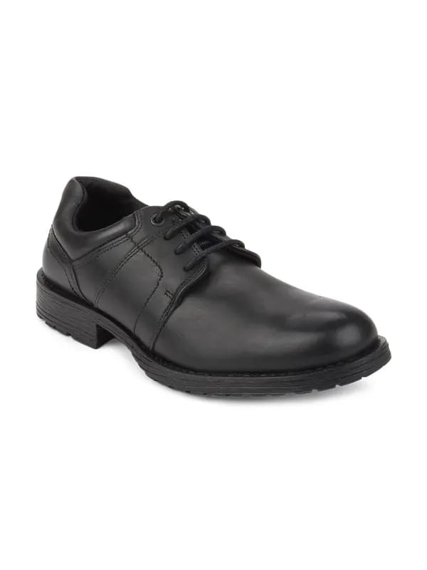 Red Tape Men Black Leather Casual Shoes