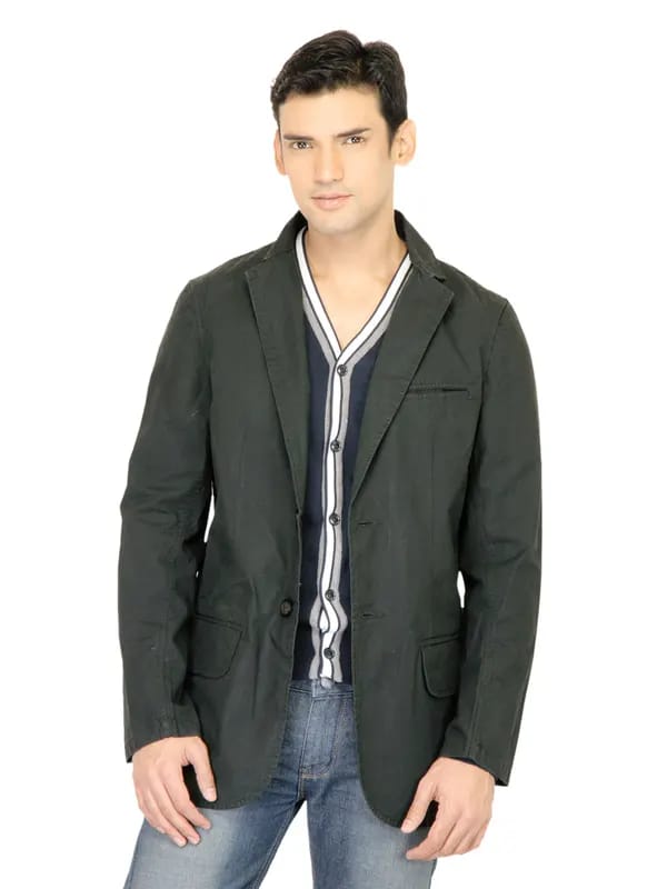 Basics Men Black Blazer Jacket