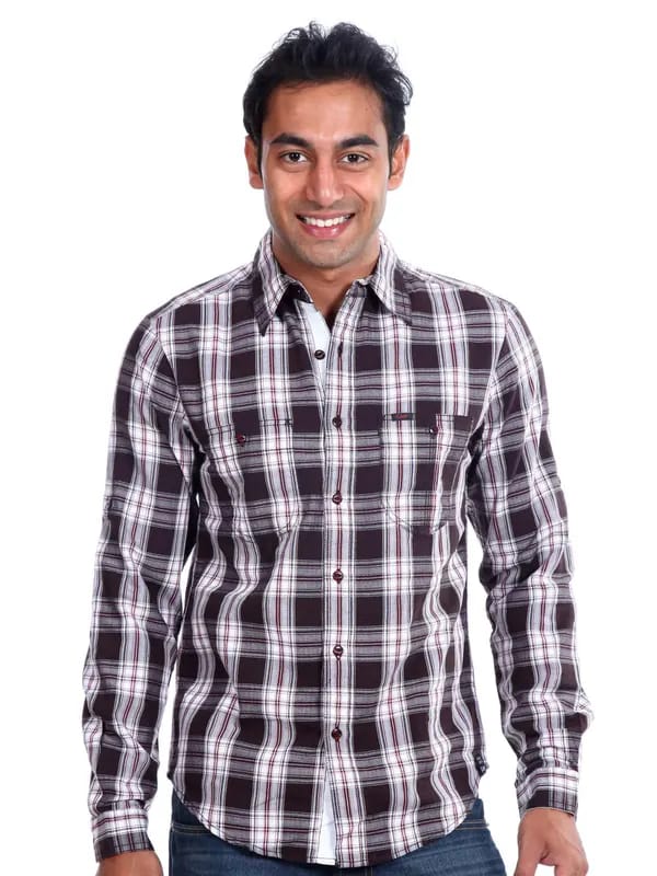 Lee Men Checks Parker Blue Shirt