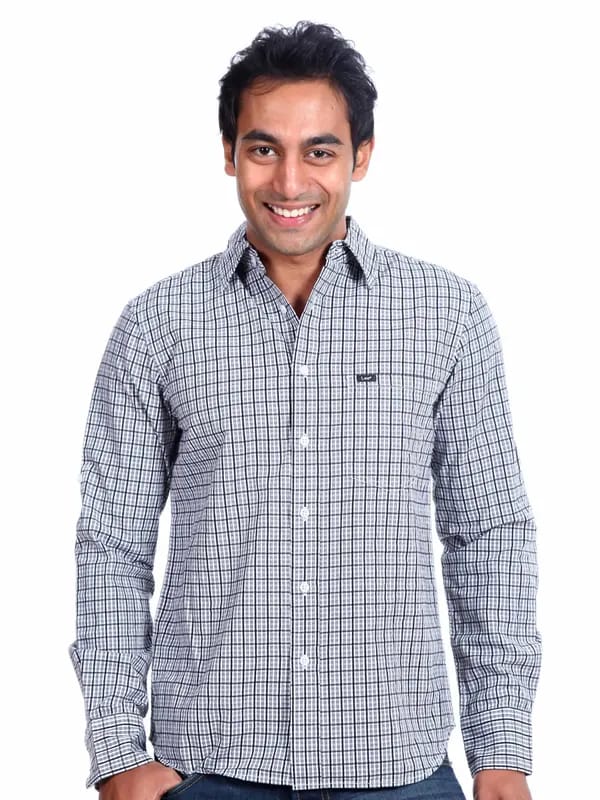 Lee Men Checks White Shirt