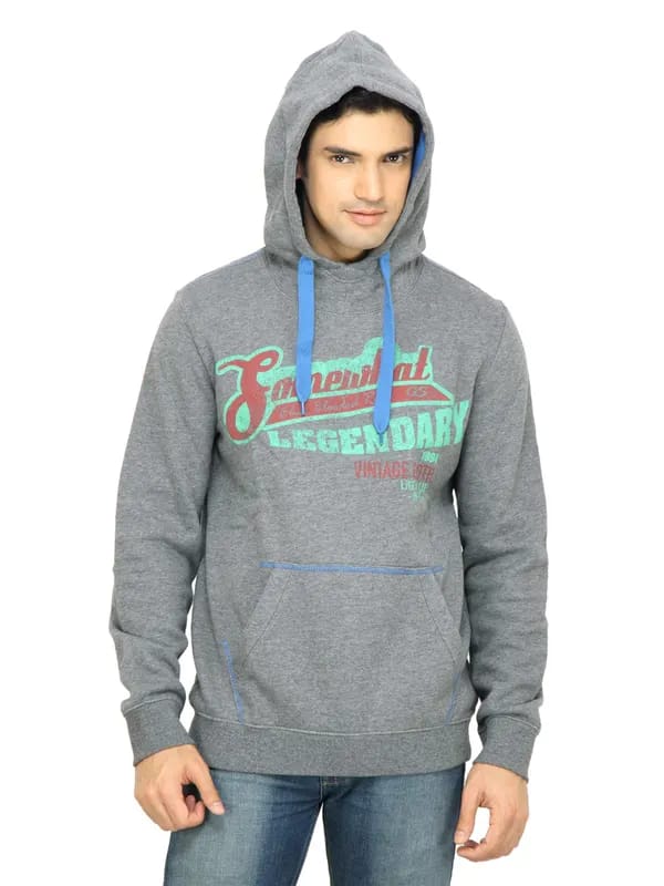 s.Oliver Men Printed Grey Sweatshirt