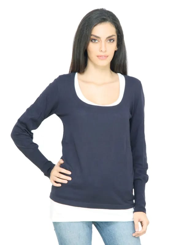 s.Oliver Women Layered Navy Blue Top