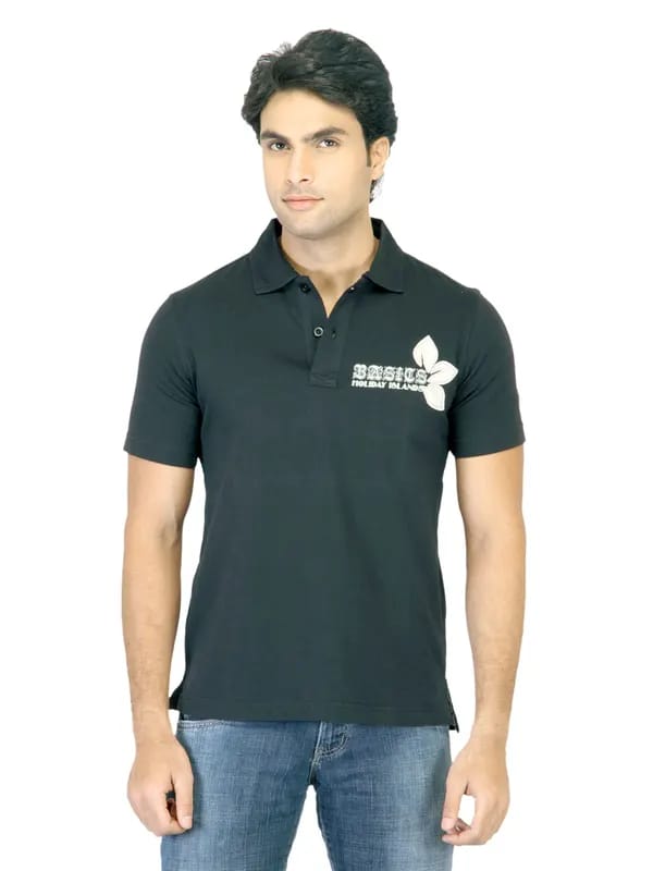 Basics Men Black T-shirt