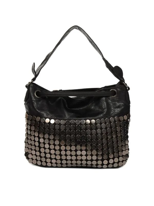Kiara Women Steel Design Black Handbag