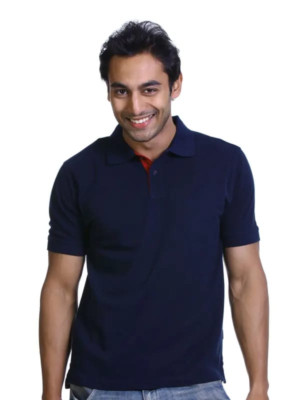 Basics Men Navy Polo T-shirt