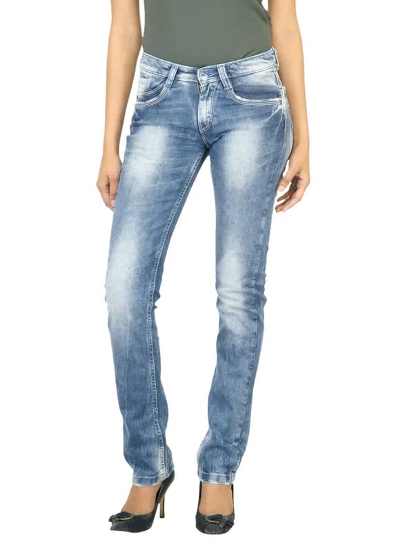 Spykar Women Washed Blue Jeans