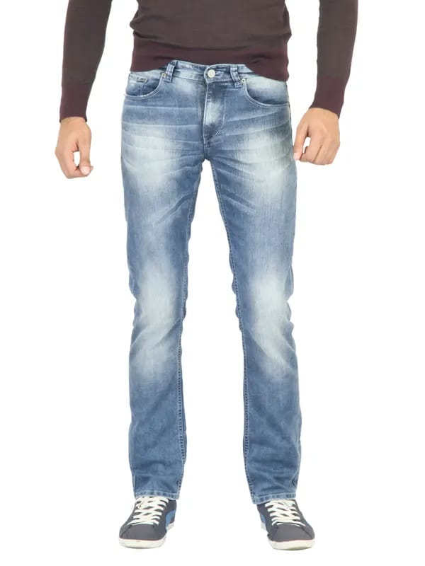 Spykar Men Washed Blue Jeans