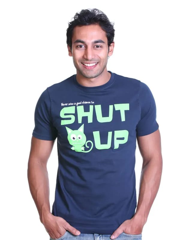 Probase Men Navy Blue T-shirt