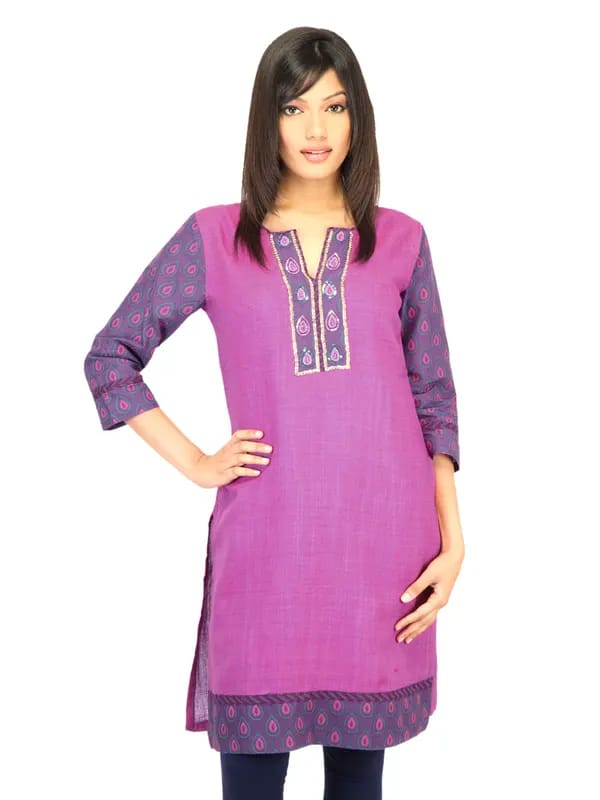 BIBA Women Printed Purple Kurta
