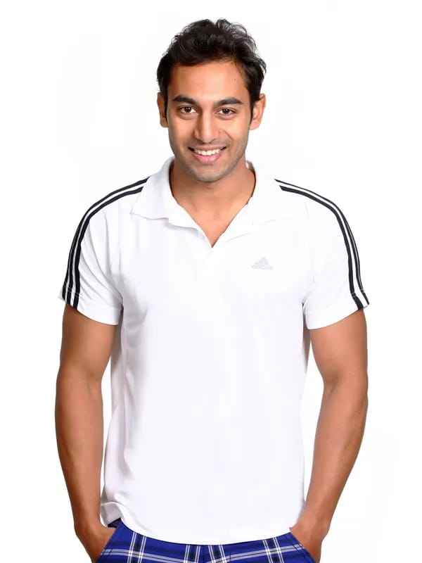 ADIDAS Men Sunset White Polo T-shirt