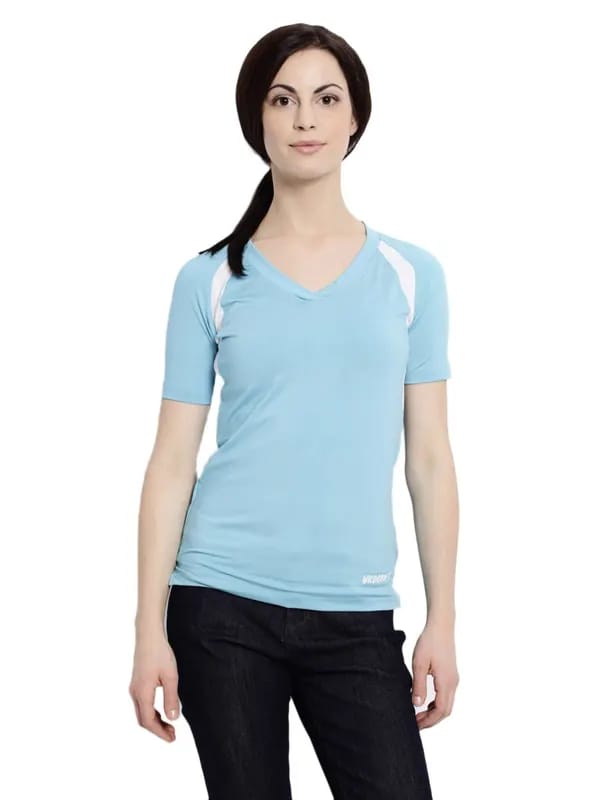 Wildcraft Women Solid Blue Tshirt
