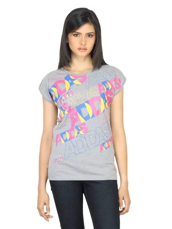 ADIDAS Women Verve Tee Grey T-shirt