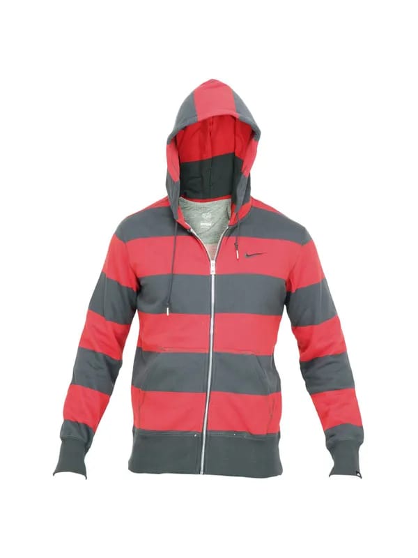 Nike Men Red Striped Sweatshirt