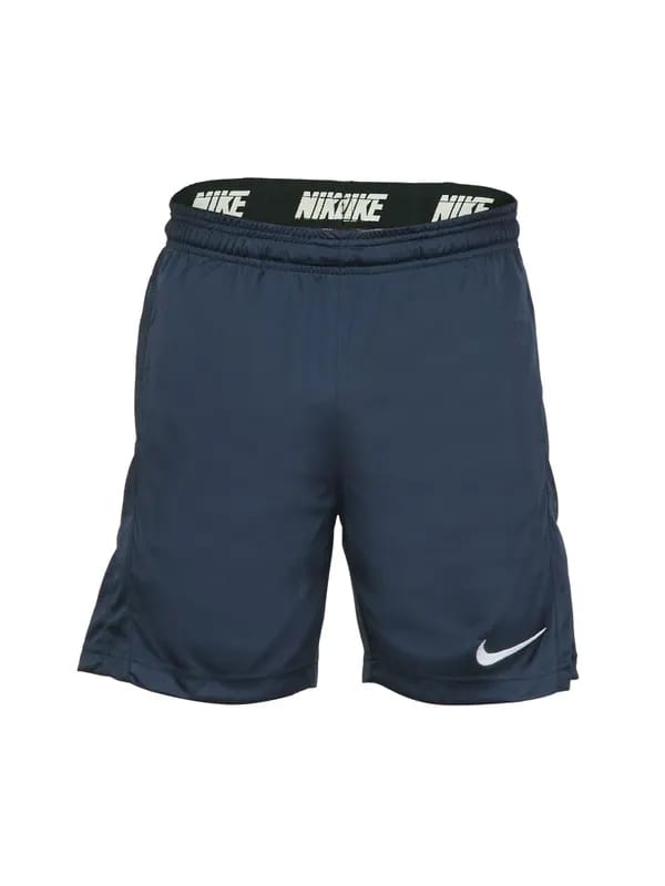 Nike Men Solid Navy Blue Shorts