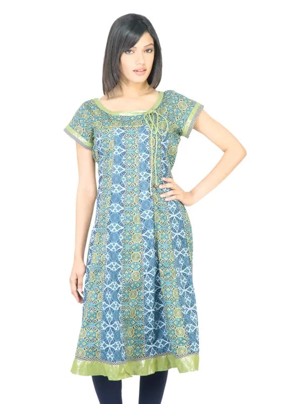 BIBA Women Printed Blue Kurta