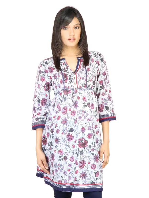 BIBA Women Printed White Kurta