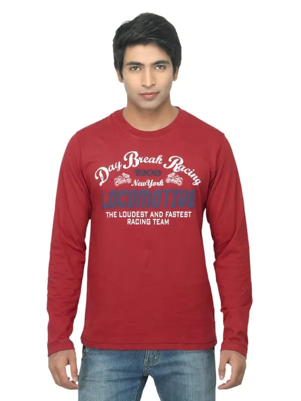 Locomotive Men Printed Red T-shirt