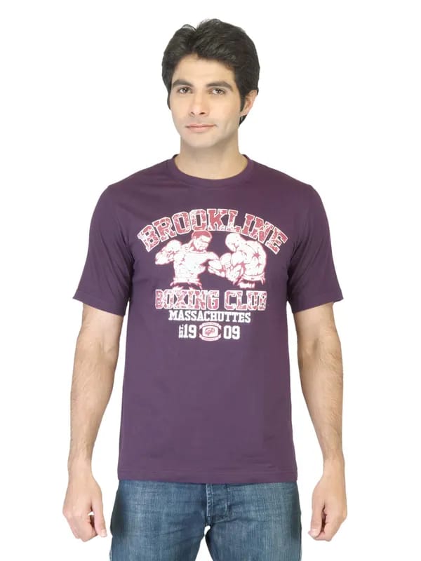 Locomotive Men Purple Printed Tshirt