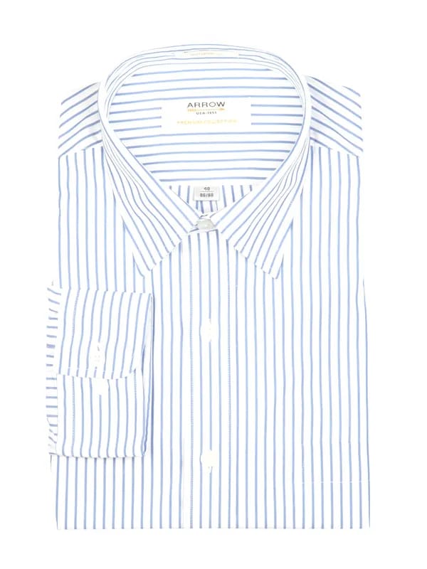 Arrow Men Blue Striped Shirt
