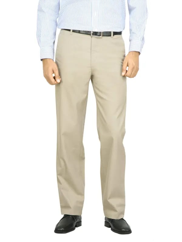 Arrow Men Beige Solid Trousers