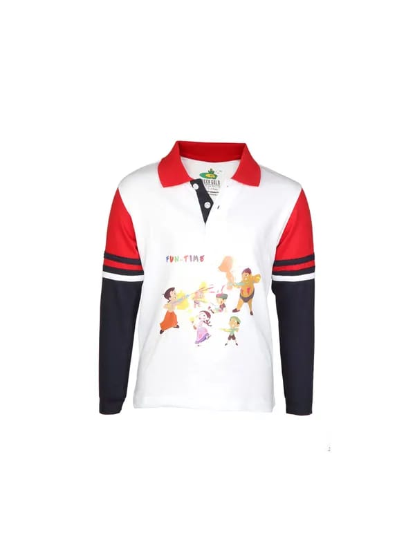 Chhota Bheem Kids Boys Holi Hai White T-shirt