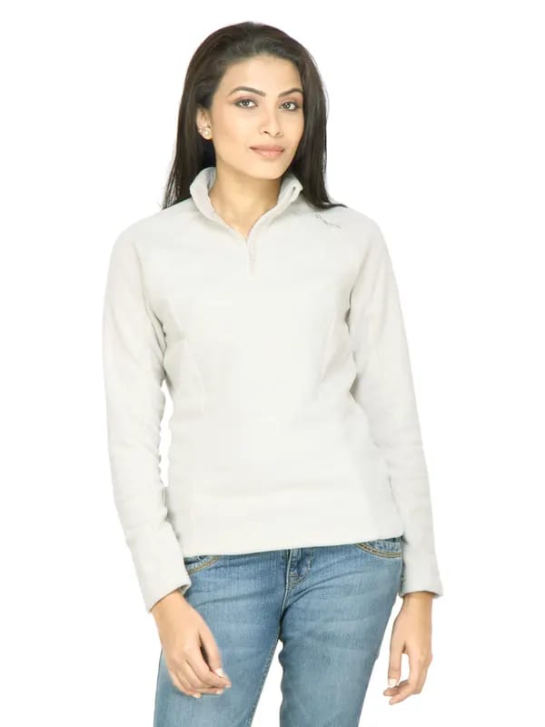 Quechua Women Fleece Off-White Sweatshirt
