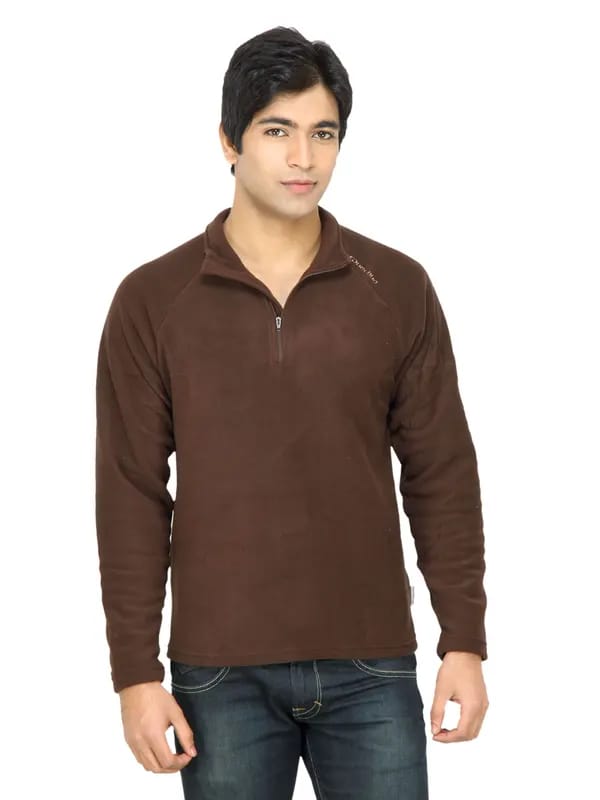 Quechua Men Fleece Brown Sweatshirt